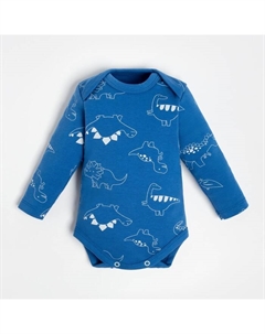 Боди детское с длинным рукавом «Dino», рост 68-74 см, цвет синий Крошка я