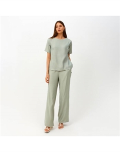 Костюм женский (футболка, брюки) : Enjoy цвет оливковый, размер 42 Minaku