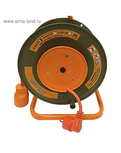 Сварочный удлинитель на катушке с выносной розеткой, 30 м, 16 А, ПВС 2×2.5, EB-30-010 Glanzen