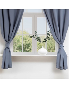 Комплект штор для кухни с подхватами Kitchen, синий, 150×180 см - 2 шт. Этель