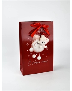 Пакет подарочный новогодний «С Новым годом», с игрушкой, 25.5×9×30 см Дарите счастье