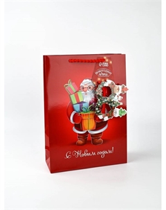 Пакет подарочный новогодний «С Новым годом», с очками, 31×11×40 см Дарите счастье