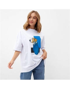 Футболка женская : Exclusive print, белая, размер 48 Minaku