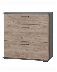 Комод напольный «ДАЛЛАС», 3 ящика, 900×440×900 мм, цвет графит/дуб крафт табачный Гранд кволити