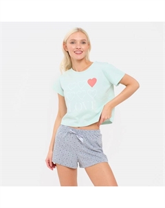 Пижама женская (футболка, шорты) Love, размер 44-46 Kaftan