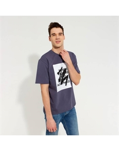 Футболка мужская "Text" цвет серый, р-р 54 Minaku