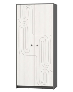 Шкаф для одежды «МАРТИ», 900×520×1995 мм, цвет графит/рамух белый Гранд кволити