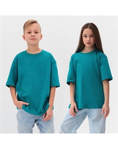 Футболка детская : Casual Collection, бирюзовая, рост 110 см Minaku