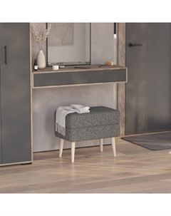 Пуф «Тифани», 550×330×460 мм, ткань шенилл, цвет betsy 015 / тёмно-серый Гранд кволити