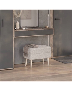 Пуф «Тифани», 550×330×460 мм, ткань шенилл, цвет betsy 013 / светло-серый Гранд кволити