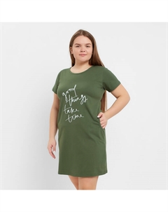 Сорочка ночная женская, зелёная, принт, размер 46 Ohana market