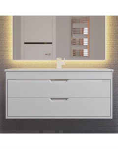 Тумба с раковиной Modul 100 см, подвесная, матовая, белая Uperwood