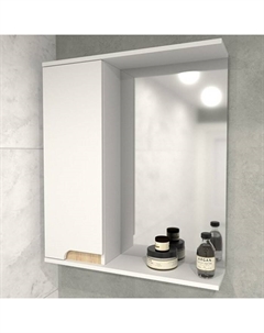 Шкаф-зеркало Леон 60, левый, цвет сонома, 15 х 60 х 70 Logro