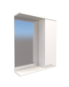 Шкаф-зеркало Леон 60, правый, цвет белый, 15 х 60 х 70 Logro