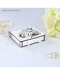 Шкатулка под кольца «Ажурная», белая, 10×9.5×2.6 см Сима-ленд