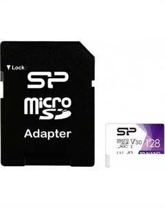 Карта памяти Superior Pro microSDXC SP128GBSTXDU3V20AB 128GB + адаптер Silicon power