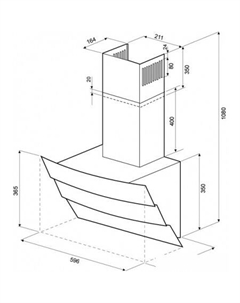 Кухонная вытяжка Inga 600 push button (черный/нержавеющая сталь) Krona