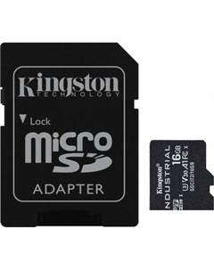 Карта памяти Industrial microSDHC SDCIT2/16GB 16GB (с адаптером) Kingston