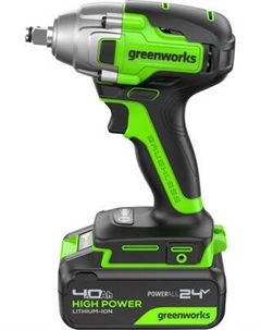 Аккумуляторный гайковерт Greenworks GD24IW400 бесщеточный 24V / 3802907CUB