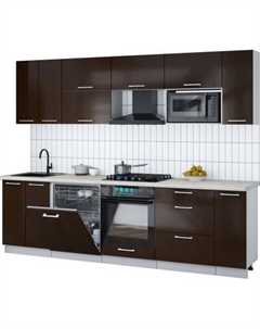 Кухонный гарнитур Интерлиния Мила Gloss 2.7-ПМ2