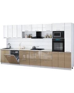 Кухонный гарнитур Интерлиния Мила Gloss 3.9-ПМ1