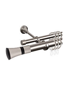 Карниз для штор АС ФОРОС Grace D25Г/16Г составной + наконечники Люксор черный Ас форос