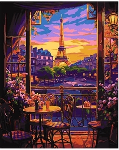 Картина по номерам Lori Закат над Парижем / Рх-189