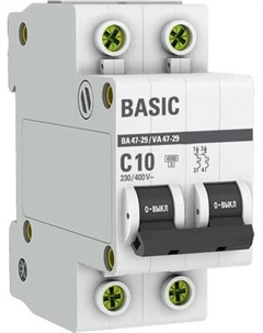 Выключатель автоматический EKF ВА 47-29 2P 10A (C) 4.5кА / mcb4729-2-10C Ekf