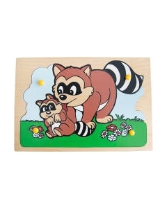 Развивающая игрушка ЛЭМ Рамка-вкладыш. Еноты / 1408 Лэм