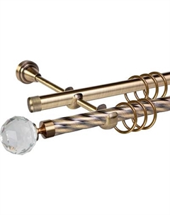 Карниз для штор АС ФОРОС Grace D19К/19Г + наконечники Кристалл Ас форос