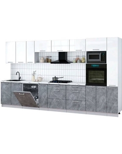 Кухонный гарнитур Интерлиния Мила Gloss 3.8-ПМ1