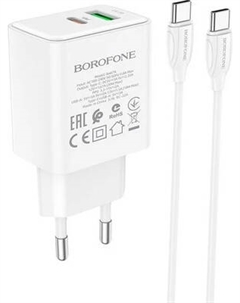 Зарядное устройство сетевое Borofone BA67A + кабель Type-C-Type-C