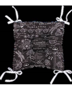 Подушка на стул BIO-LINE Рогожка квадратная с 4 завязками и 4 точками 40x40 / PRKV4 Bio-line