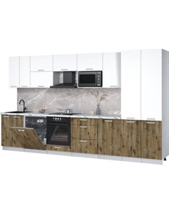 Кухонный гарнитур Интерлиния Мила Лайт 3.7-ПМ2