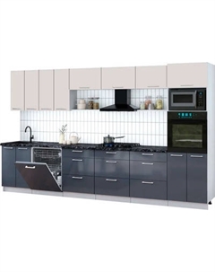 Кухонный гарнитур Интерлиния Мила Gloss 3.6-ПМ1-2