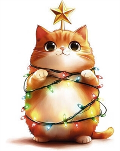 Набор алмазной вышивки Феникс+ Кот-елочка / 71342 Feniks