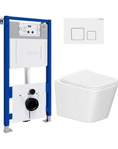 Инсталляция с подвесным унитазом Lauter Square 21901001 + кнопка 219702F
