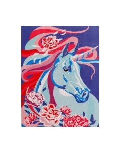 Картина по номерам Школа талантов Единорог в цветах / 5177152