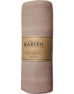 Покрывало Karven Pure Simple Пике Евро 210x235 / PL989 Acik Kahve