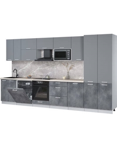 Кухонный гарнитур Интерлиния Мила Лайт 3.7-ПМ2