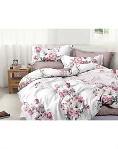 Комплект постельного белья Luxsonia Букет изыска 2сп с простыней на резинке / Ви27-342/220