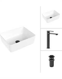 Умывальник со смесителем Lauter 21674B + Moon 21СК8691BS с донным клапаном 21190B