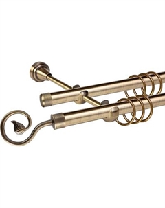 Карниз для штор АС ФОРОС Grace D19Г/19Г + наконечники Завиток одинарный Ас форос