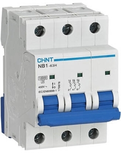 Выключатель автоматический Chint NB1-63H 3P 4А 10кА х-ка D (R) / 179888