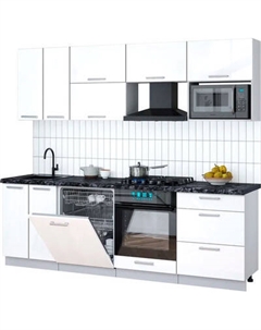 Кухонный гарнитур Интерлиния Мила Gloss 2.4-ПМ2