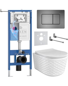 Унитаз подвесной с инсталляцией Roxen StounFix Dual Fresh 979021