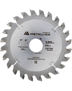 Пильный диск Metallica Industry 120х22мм / 194063