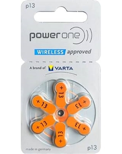 Комплект батареек PowerOne One Zinc-Air p13 BL6 Powerone