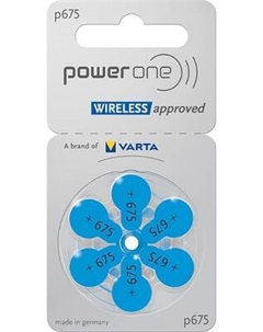 Комплект батареек PowerOne One Zinc-Air p675 BL6 Powerone