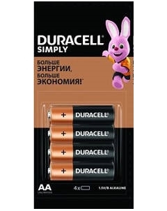 Комплект батареек Duracell LR6/MN1500/AA 4BP